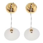 2x 1/12 Scale Dollhouse Miniature Furniture White LED Ceiling Lamp Battery