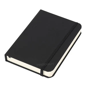 Black A6 Feint Ruled Lined Journal Ivory Colour 192 Page Paper Hard Notebook - Picture 1 of 6