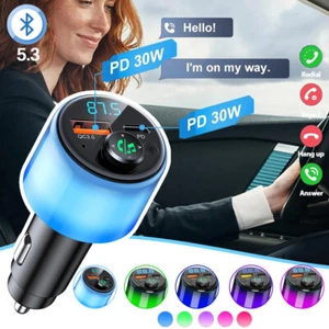 Auto Bluetooth 5.3 FM Transmitter KFZ Adapter MP3 Player Ladegerät Freihändiger - Bild 1 von 12