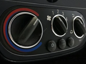 For Opel Corsa C 2000-2006 Polished Aluminum Rings for Heating Control Panel x3 - Foto 1 di 10