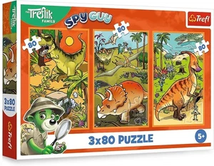 NEU Trefl Puzzle 3x80 Teile 5+ Alter Treliks in der Welt der Dinosaurier - Bild 1 von 4