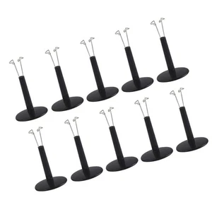 10x Schwarz Metall Einstellbare Puppenständer Display Halter DE - Bild 1 von 6