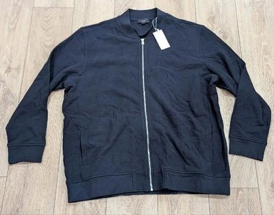 $345 Hombres VINCE Cuello de Béisbol Mezcla de Algodón Chaqueta de Bombardero Azul Costero 2XL Foto 1 de 4