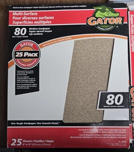 Gator Blade Multi-Surface 9 Zoll x 11 Zoll 80er Körnung Medium Schleifpapier (25er Pack) 4210 - Bild 1 von 1