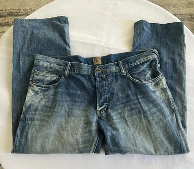 PRPS Barracuda Distressed Straight Relaxed Denim Jeans Blue Men's Size 38/27 - Image 1 of 4