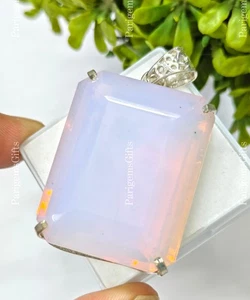 130+ Kt Neow Pink Opal Smaragdschliff Deutsch Silber Solitär Lose Edelstein - Bild 1 von 5