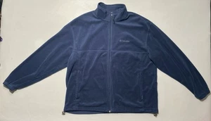 GOOD Mens Columbia Fleece Full Zip Navy Dark Blue Jacket Size XXL - Picture 1 of 7