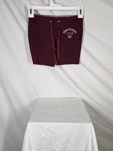 Abercrombie Kids Size Small Vintage Shorts Maroon Burgundy White Letters - Picture 1 of 5