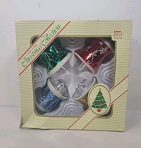 Weihnachten Glas Ornamente vier Vintage Bradford Glocken - Bild 1 von 5