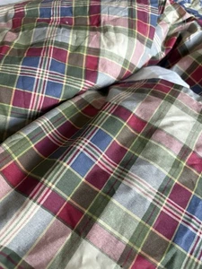 Vintage Chaps Queen Bed Skirt Dust Ruffle 15” Country Beige Blue Burgundy Green - Picture 1 of 5