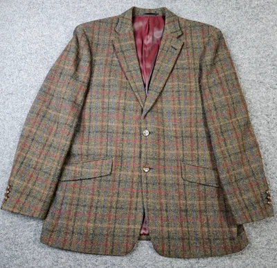 Abrigo deportivo Harris Tweed de colección para hombre 44R tartán a cuadros blazer vintage años 80 peso pesado Foto 1 de 4