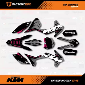 Gray Pink Graphics Kit fits KTM 13-15 SX SXF XC XCF 125 150 200 250 300 450 2014 - Foto 1 di 3