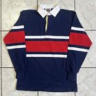 Vintage Rugby Shirt Herren Medium 80er 90er Jahre Barbar Rugby Kleidung Kragen Henley