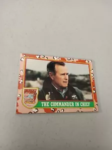 1991 Topps Desert Storm #1 The Commander in Chief George Bush Trading Card NM - Picture 1 of 7