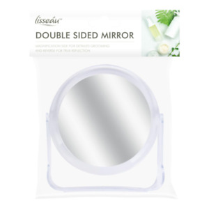 Double Sided Small Round Make-Up Mirror Magnifying Cosmetic Shave Grooming 