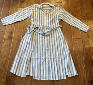 Chic Soul Botonada Cuello Con Cinturón Camisa Vestido Azul Blanco Denim Talla Grande 1XL - Imagen 1 de 4