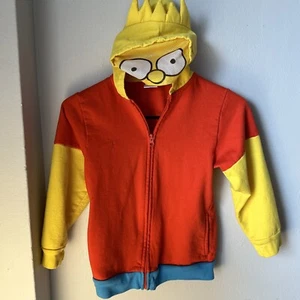 The Simpsons Mad Engine Bart Simpson Hooded Jacket Zippper Sz Youth Small - Picture 1 of 9