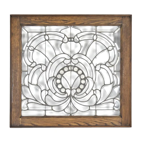 Antique 19th Century Leaded Prism Jeweled Beveled Glass Window Cover