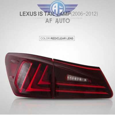 Par de luces traseras LED rojas para Lexus IS250 IS350 IS F 2006-2012 Foto 1 de 4