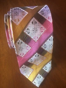 R. Lewis Multicolor Square Geometric Pattern Men's Tie. - Picture 1 of 3