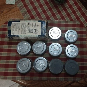  ball zinc caps for half pint mason jars 10 porcelain lids  with the box - Picture 1 of 6