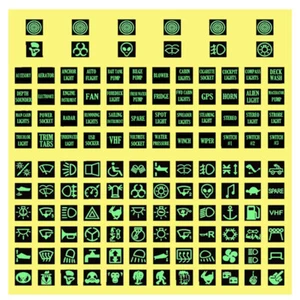 Night Glow Rocker Switch Label Decal Circuit Panel Sticker Car Boat Truck Marine - Imagen 1 de 3
