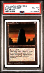 1993 MTG Magic the Gathering Unlimited Basalt Monolith Vintage PSA 8 NM-MT POP 4 - Picture 1 of 4