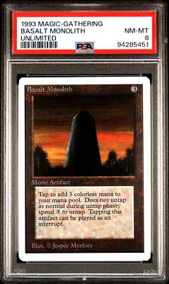 1993 MTG Magic the Gathering Unlimited Basalt Monolith Vintage PSA 8 NM-MT POP 4 - Image 1 of 4