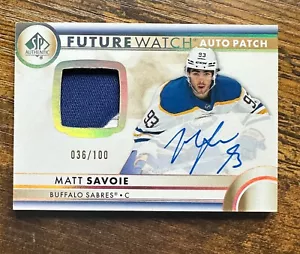 2023-24 SP Authentic Limited Patch Auto Future Watch Matt Savoie /100 RC X13344 - Picture 1 of 2