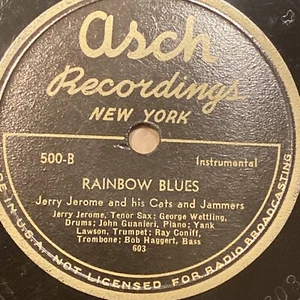 JERRY JEROME CATS AND JAMMERS  78 rpm ASCH 500 Rainbow Blues all-star jazz - Picture 1 of 5