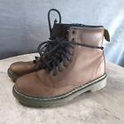 Dr Martens Youth Leather Boots Youth Size 2 Brown Delaney Side Zip Doc Air Wair