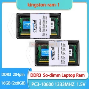 Crucial 16GB 2x8GB DDR3 1333MHz SODIMM 204pin Laptop Ram For Dell Latitude E6320 - Picture 1 of 6
