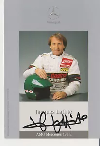 Jacques Laffite Autograph Hand Signed Card F1 DTM Driver Promo AMG Mercedes 190 - Picture 1 of 1