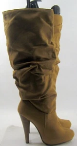 Michael Antonio Marrón 5" Alto Tacón de Aguja 1" Plataforma Rodilla Bota MUJERES Talla 5.5 - Imagen 1 de 5