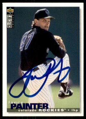1995 Collector's Choice Lance Painter Signed IP AUTO Colorado Rockies #449 - Image 1 of 2