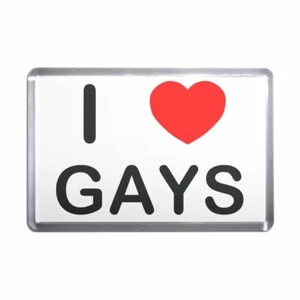 Gays I Love Herz Kunststoff Kühlschrankmagnet (S, M, L, XL) - Bild 1 von 10