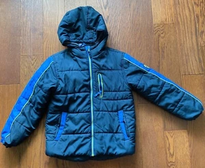 Protection System Winter Jacket Kids 10/12 Black Puffer Hooded Full Zip Ski - Picture 1 of 5