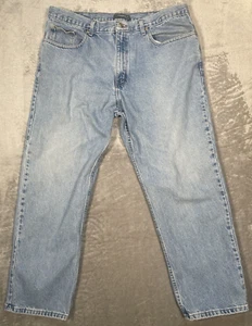 Pantalones de mezclilla Saddlebred para hombre 37X28 (etiqueta 40X30) ajuste cónico azul calce clásico - Imagen 1 de 12