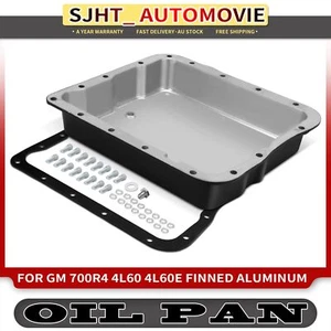 2-5/8" Depth Black Transmission Oil Pan for GM 700R4 4L60 4L60E Finned Aluminum - Picture 1 of 11