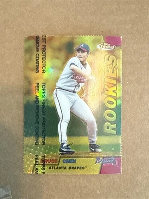 1999 TOPPS FINEST RC Gold Refractor #137 BRUCE CHEN Braves NOT NUMBERED - Image 1 of 2