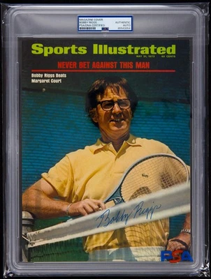 Bobby Riggs Signed Vintage Sports Illustrated Cover (PSA) May 1973 Tennis Photo - Image 1 of 2