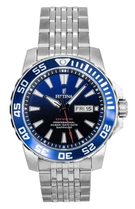 Reloj de buceo Festina de acero inoxidable con esfera azul de cuarzo F20661-1 200M para hombre - Imagen 1 de 4