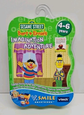 V Tech V Smile Sesame Street Bert & Ernie's Imagination Adventure Game New - Image 1 of 3