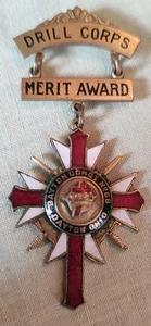 Masonic Knights Templar Drill Corps Merit Award Jewel Inlaid Dayton Ohio - Picture 1 of 2