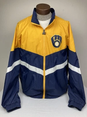 VINTAGE MILWAUKEE BREWERS STARTER JACKET FULL ZIP PATCHES MENS XL RARE HTF EXC! - Image 1 of 4