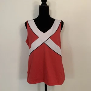 Soma Intimates Sleeveless Top Pink White Crisscross Women’s Large Stretch - Picture 1 of 4