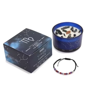 Virgo Zodiac Crystal Candle with Gemstone Bracelet Witch Spiritual Gift - Picture 1 of 5