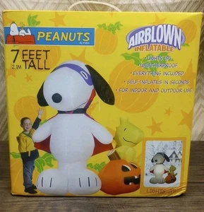 RARE 2004 Gemmy Snoopy Woodstock Halloween 7ft Airblown inflatable Unopened - Picture 1 of 5