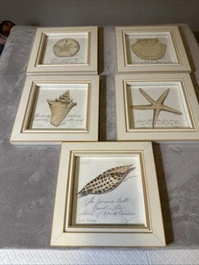Set 5 Spicher and Company Framed Watercolor Prints under Glass Beach Seashore - Picture 1 of 12