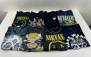 Lot of 8 Rock Metal T-Shirts Size S Metallica Nirvana Green Day - Picture 1 of 3